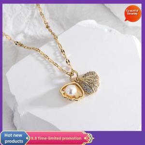 Graceful Necklace For Women Full Of Rhinestones Titanium Pendant Necklace Non Tarnish Metal Necklace