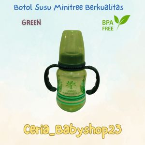 Minitree Botol Susu Bayi Regular Neck 150ml untuk Usia Bayi 3 Bulan Keatas Baby Feeding Bottle Bahan PP Tebal Berkualitas Sudah BPA Free Antipecah dan Bisa Direbus