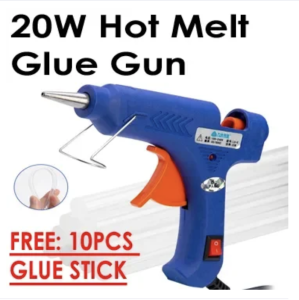 Ecoplanet 20w Hot Glue Gun Fireproof Small Hot Glue Gun Kit with 10 Glue Sticks Mini Hot Glue Gun 7 * 120 mm Transparent Glue Sticks for DIY Arts Crafts and Quick Repairs 20W