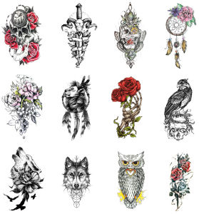 Spot supply Factory direct sales Small full arm tattoo sticker combination set Sweat-proof waterproof and environmentally friendly can be freely combined