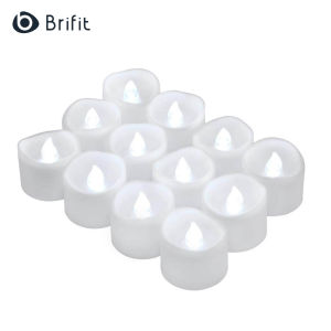 Brifit เทียน LED ไฟชา เทียนไร้ตำหนิริบหรี่ 12 แพ็ค เทียนปลอมที่ใช้แบตเตอรี่จริงพร้อมหลอดไฟสีขาวบริสุทธิ์สำหรับตกแต่งฮาโลวีน เทศกาล งานแต่งงานเสนอ ฯลฯ
