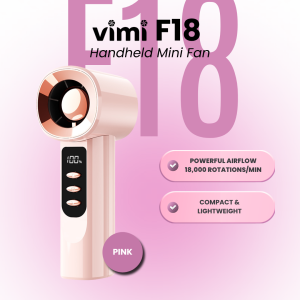 vimi F18 Handheld Strong Wind 100speed level rechargeable Mini Fan l 18000 RPM cooling fan