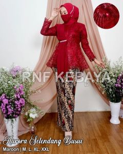 Stelan Kebaya Modern Selendang Busui Free Masker Kebaya Wisuda Remaja Elegan Kebaya Kondangan Mewah