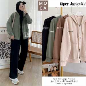 Jaket Wanita Muslim Siper  Moca Best Seller Premium