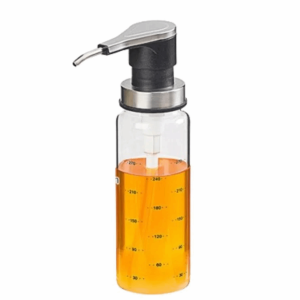 MNTT 300/500ml Oil Bottle Sealed Stainless Steel Sauce Bottle Glass Press Type Seasoning Container BBQ
