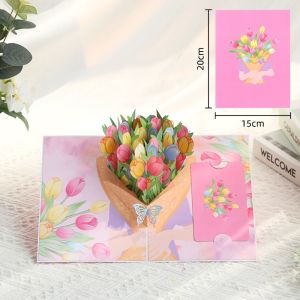 MASTERYX 3D Pop up Card Butterfly Flower Anniversary Card Greeting Cards Exquisite Best Wishes Birthday Cards for Valentines Day Mothers Day