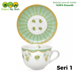 Cangkir Set Tatak Alas Motif Spring Elegance Isi 6 Pasang