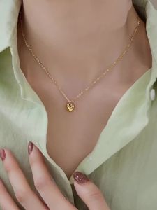 Jewelry set 18k Saudi gold pawnable legit necklace womens pentagram pendant earrings set of two pieces jewelry Hypoallergenic makes a great gift for girls and students2026DSC