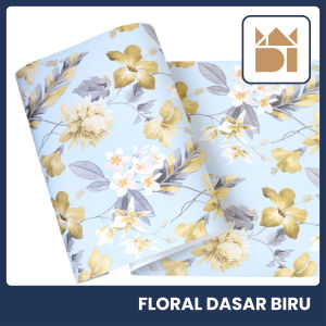 Adipatidinding - Wallpaper Stiker Dinding Motif Floral Dasar Abu Ukuran 45 Cm x 8M