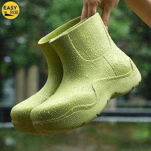 MINGSHENG รองเท้ากันฝนรองเท้าบูตกันฝน ผู้หญิง รองเท้าบูตลุย น้ำแฟชั่นพื้นนิ่ม ต่ำผู้หญิง รองเท้า บูตกันฝน