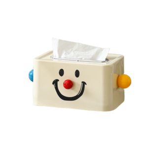 TRANQUIL HUT Creative Clown Tissue Box Plastic Cute Paper Holder Convenient Decorative Tissue Case Cover Household
