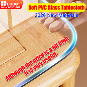 DUBOT 1.5/1.75mm Thickness Clear Table Mat Protector PVC Soft Crystal Glass Waterproof Table Cover Customized Transparent Plastic Tablecloth Upgrade Round Corner PVC Tablecloth for Tea Table and Dining table