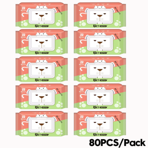 80pcs Pet Wipes Dog Wipes Cat Wipes Multifunctional Grooming Wet Tissues For Cleaning