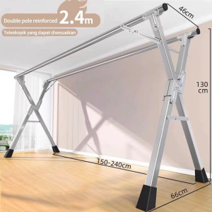 Clothes Drying Racks Outdoor Updated VersionStainless Steel Laundry Drying Rack for Indoor Outdoor and The BalconyLength Adjustable Saves Spacewith Windproof Hooks