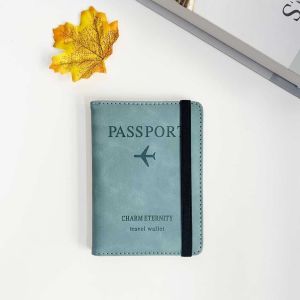 HTF Elastic Band Passport Cover Holder Document Organizer Case Travel