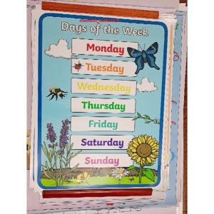 Tranh Day of the week Decal trang trí lớp học - phòng cho bé