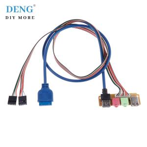 【Special price】Deng USB 2.0+ 3.0 port chassis PC computer case audio front panel replace cable 70cm