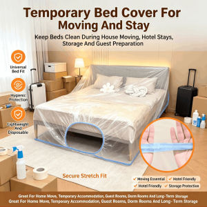 [Large Thickened] Transparent Plastic Dust-proof Cover Disposable Protective Film Elastic Drawstring Cover Keeps Your Home Clean