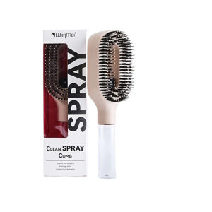 Anti-Frizz Spray Brush Portable Hair Styling Tool Detangling Comb One-Click Spray for Smooth Hair