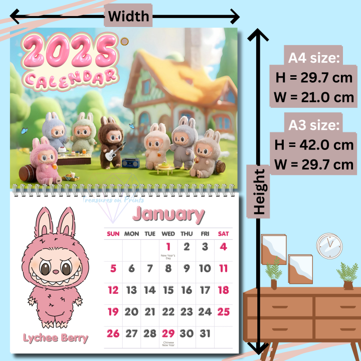 2025 Calendar Labubu POPMART Calendar Design Exciting Macaron