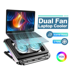 NOXIER Powerful Turbo-Fan RGB Laptop Cooling Pad with 6 Speeds 3000RPM Laptop Cooler Suit for 15-21inch