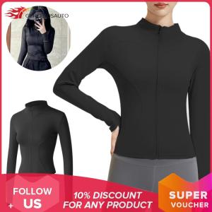 Women Zip-Up Running Jacket Quick-Drying Sun Protection Sport Coat Breathble Stretchy Running Shirt for Camping Hiking Running