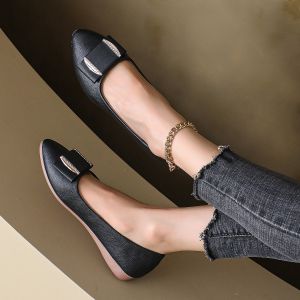 Free Shipping WomenS Flat Shoes 2026 Spring/Autumn New Collection Shallow Toe Soft Sole Pointed Toe Non-Slip Casual And Fashionable Suitable For Mothers