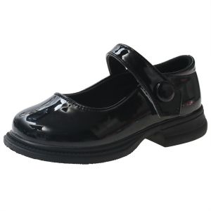 【In stock】Mary Jane Style School Shoes For Girls PU Leather Non-slip Glossy Lolita JK Plus Size 27-37