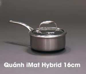 [Hàng chính hãng] Nồi Quánh inox iMAT Hybrid (Blackcube) 16cm Cao 8cm Thể tích 1.6l Phủ chống dính gốm Ceramic đen thế hệ mới