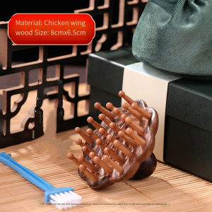 Tengfa Lina gỗ đàn hương xanh tự nhiên Lược massage đầu Mềm Dầu Gội Chăm Sóc Tóc Bàn Chải Bằng Gỗ cephalotherapy Lược Massage