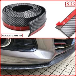 Lips Bumper Mobil Universal Samurai HITAM CARBON Panjang 25M List Lip Bumper Depan Bemper Winglet