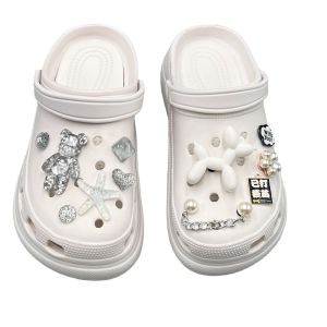 Crocs Charms Shoe Accessories High Grade Crystal Diamond Sesame Street Violent Bear Decoration Shoe Flower Buckle for Crocs