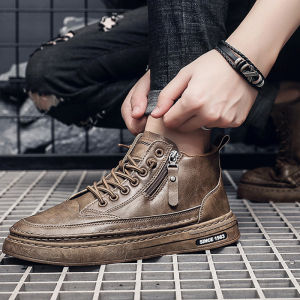 รองเท้าทำงานผู้ชาย รองเท้าบู๊ท มาร์คิน ดำ กันน้ํา กันลื่น ทนต่อการสึกหรอ