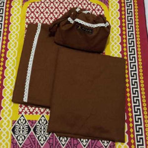 mukenah dewasa tewrbaru 2 in1 dagu sleting kombinasi renda bahan katun premium edisi ramadhan free tas