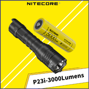 NITECORE P23i USB-C Rechargeable LED Flashlight 3000Lumens Dual Tail switches 6 Lighting Modes Include NL2150HPi Battery