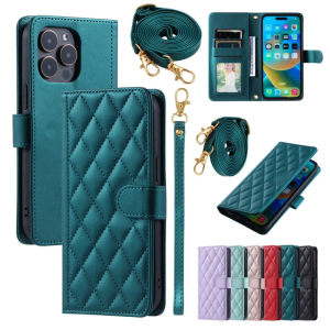Crossbody Lanyard Strap Wallet Flip Leather Case For Xiaomi Mi 14 Redmi Note 12 12S 13 Pro Plus 13C 12C 4G 5G Card Book Cover
