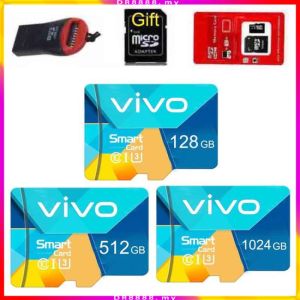 ♥จัดส่งฟรี COD♥VIVO 128GB 256GB 512GB หน่วยความจำ1024GB การ์ด Micro SD XC Kelas 10 128G 256G 512G 1TB 1T Reader Meme รถ