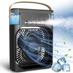 รับประกันของแท้ 100% 🔥 3 in 1 USB มินิพัดลมแบบพกพาความชื้นเครื่องฟอกอากาศสเปรย์คูลเลอร์ที่มี ไฟ LED 7 สี สามารถเปิดปิดได้เป็นระยะๆ