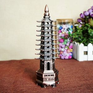Tháp hợp kim tháp Phật tháp 9 cấp 13 tháp kinh doanh tăng văn phòng nhà cửa đồ trang trí để mặt bàn