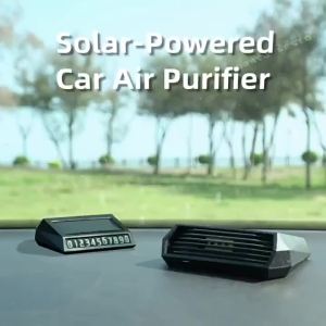 Solar Car Air Purifier Oxygen Cleaner Ozone Generator Air Purifier HEPA Filter e Remover Negative Ion Deodorant