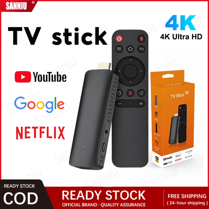 4K HD TV Stick Android 10.0 HDMI Wifi Smart Media Player Netflix ...