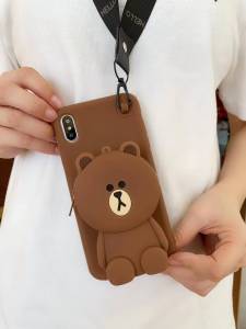 Wallet Cartoon bear silicon case for iPhone 13Pro Max 13Mini 12Pro Max 12Mini 11Pro Max 6S 6plus 6splus iphone 7 7G 7plus iphone 8 8G 8plus X XS XR XSMAX