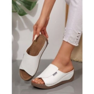 Free Shipping 2026 New Style Velcro Wedge Sandals Casual Thick-Soled WomenS Shoes With A Single Strap Exclusively For Medium Sizes