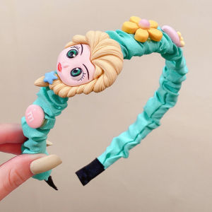 Cartoon Princess Childrens Hair Bands Korean Style Fabric Pleated Headband for Kids Cute Baby Girl Fashion Hair Accessories