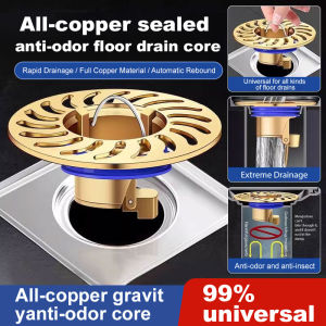 Antiblocking full copper floor drain antibug seal antiodor