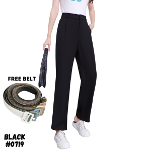 Vernice Collection High Waist Trouser With Belt Straight Cut For Women Can Fit From 25-31 5719