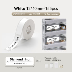 Niimbot D11/D110/D101 สติกเกอร์ฉลากสีขาวกันน้ำมันพิสูจน์ไม่มีกาวที่เหลือ ความงามความร้อนครัวอาหารบาร์โค้ดฉลากกระดาษสำหรับ D Series เครื่องทำฉลากแบบพกพา เครื่องพิมพ์