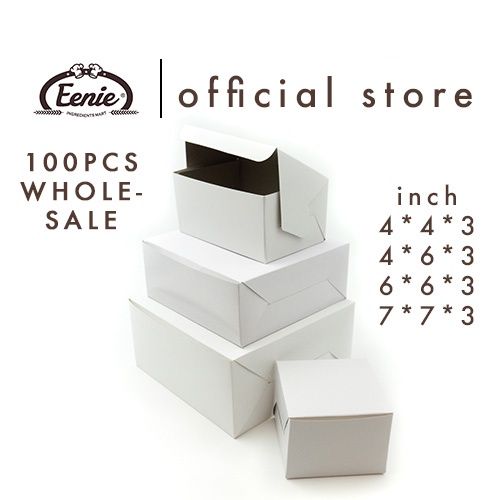 100PCS White Cake Box | Kotak Kuih Talam | Kotak Kek Tapak Kuda Kek ...