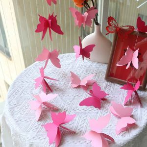 Dây treo trang trí hình bướm 3D bằng giấy DIY được chọn màu-ESTLA