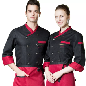 Long Sleeved Chef Uniform Breathable Chef Uniform Horseshoe Sleeves Loose Collar M-3XL Thick Chef Uniform
